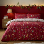 Punane kaheinimesevoodipesu 230x220 cm Christmas Enchanted Twilight - Catherine Lansfield