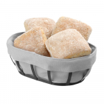 Musta ja halli v&auml;rvi leivakorv tekstiilvoodriga , 16 x 25 cm - Hendi