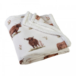 Pruun/beež mikropl&uuml;&uuml;sist tekk 130x170 cm Angus Highland Cow - Catherine Lansfield