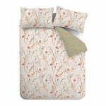 Roheline/pruun pikendatud flanell-voodipesu kaheinimesevoodile 230x220 cm Grasmere Floral - Catherine Lansfield