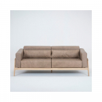 Helepruun buffalo nahast diivan t&auml;ispuidust tamme konstruktsiooniga , 210 cm Fawn - Gazzda