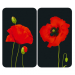 Karastatud klaasist pliidikatte komplekt 2 tk 52x30 cm Poppy - Maximex