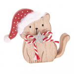 Puidust j&otilde;ulufiguur (k&otilde;rgus 10 cm) Cat &ndash; Dakls