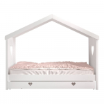 Valge majakujuline m&auml;nnipuidust lastevoodi koos lahtik&auml;iva voodi ja panipaigaga 90x200 cm AMORI - Vipack