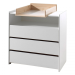 Valge m&auml;nnipuidust madal laste riidekapp koos m&auml;hkimisalusega 90x106 cm KIDDY - Vipack