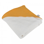 Kollane musliinist beebir&auml;tik kapuutsiga 75x75 cm - B&eacute;b&eacute; Douceur