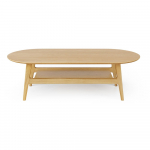 Tammespooniga diivanilaud 60x130 cm Curved - Woodman
