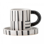 Must-valge kivikeraamikast tass 300 ml Frankie - Bloomingville