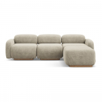 Beež modulaarne nurgadiivan, mis on valmistatud bukleekangast Ailani - Makamii