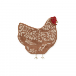 Pruun k&auml;sitsi kootud puuvillane pestav laste vaip 110x100 cm Chicken - Lorena Canals