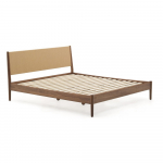 Tumepruun p&auml;hklipuidust kaheinimesevoodi koos voodip&otilde;hjaga 180x200 cm Elan - Kave Home