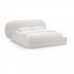 Kreem polsterdatud kaheinimesevoodi koos panipaiga ja voodip&otilde;hjaga 200x200 cm Ovalo - Micadoni