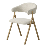 Kreemjas/naturaalse polstriga s&ouml;&ouml;gitool k&auml;etugedega Frances - Unique Furniture