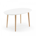 Valge kokkupandav s&ouml;&ouml;gilaud 90x140 cm Oqui &ndash; Kave Home