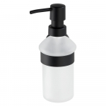 Mattmust seinale paigaldatav klaasist seebidosaator 200 ml Bosio - Wenko