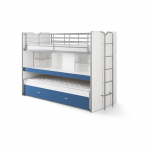 Valge/sinine nari/v&auml;ljat&otilde;mmatava osaga lastevoodi koos voodip&otilde;hjaga koos hoiuruumiga 90x200 cm Bonny &ndash; Vipack