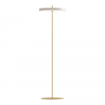 Valge timmitav LED p&otilde;randalamp metallist lambivarjundiga (k&otilde;rgus 151 cm) Asteria Floor - UMAGE