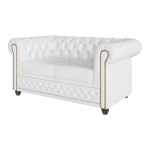 Valge kunstnahast diivanvoodi 148 cm York - Ropez