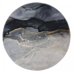 Must-valge pestav &uuml;mmargune vaip &oslash; 100 cm - Vitaus