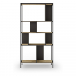 Raamaturiiul tammedekooriga must-puiduv&auml;rvi 88x175 cm Alabama - Marckeric