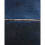 K&auml;sitsi maalitud maal 78x98 cm Edge Blue - Malerifabrikken