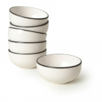 Valged keraamilised kausid, 6tk komplektis - Hermia