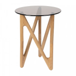 &Uuml;mmargune klaasist laud &oslash; 40 cm Naia - Dutchbone