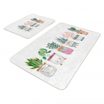Valged sametist vannitoamatid 2tk komplektis 60x100 cm Succulent - Mila Home