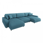 T&uuml;rkiissinine velvetist panipaigaga nurgadiivanvoodi Sara - Ropez