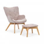 Heleroosa velvetist tugitool koos jalatoega Niko - Ropez