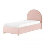 Roosa polsterdatud &uuml;heinimesevoodi koos panipaiga ja voodip&otilde;hjaga 90x200 cm Moon - Vipack