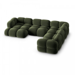 Roheline sametist nurgadiivan (parem nurk/U-kujuline) Loretto &ndash; Cosmopolitan Design