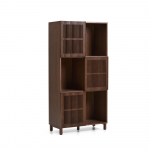 Tumepruun l&uuml;kandustega raamaturiiul 84,5x170x42,5 cm Beyla - Kave Home