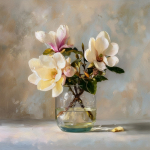 Tr&uuml;kitud pilt l&otilde;uendil 32x32 cm Magnolias - Styler