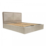 Beež/taupe polsterdatud kaheinimesevoodi panipaigaga ja liistudest raamiga 180x200 cm Mara - Bobochic Paris