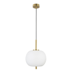 Valge/messingv&auml;rvi klaasist ripplamp &oslash; 30 cm Lato - Nova Luce