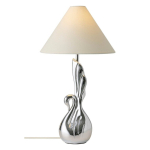 Valge/h&otilde;bedane pol&uuml;resiinist laualamp (k&otilde;rgus 53 cm) Swan - Ellos Home