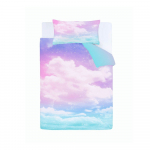 Sinine/roosa laste voodipesu &uuml;heinimesevoodile 135x200 cm Ombre Rainbow Clouds - Catherine Lansfield