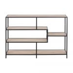 Must/loomulik tammepuust raamaturiiul 114x78 cm Seaford - Actona