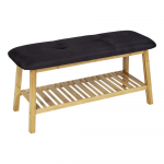 Must/f&uuml;&uuml;siline bambusest jalatsiriiul koos pingiga Ecori - Wenko