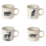 Beež-mustad kivikeraamikast kruusid 4tk komplektis 350 ml Elements - Costa Nova