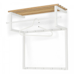 Valge ja naturaalset v&auml;rvi metallist seinanagi riiuliga Rizzoli - Spinder Design