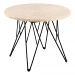 Beež &uuml;mmargune marmorimitatsiooniga diivanilaud &oslash; 55 cm Prunus - Actona