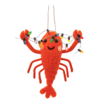 K&auml;sitsi valmistatud tekstiilist j&otilde;ulukaunistus, 14 cm Lobster with Fairy Lights &ndash; Sass & Belle