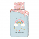 Sinine-roosa puuvillane laste voodipesu &uuml;heinimesevoodile 140x200 cm Suus - Good Morning