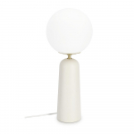 Valge metallist laualamp klaasist varjuga (k&otilde;rgus 51 cm) Delphine - Bizzotto