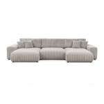 Helehall velvetist panipaigaga nurgadiivanvoodi (U-kujuline) Sarina - Ropez