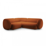 Terrakottapunane sametist nurgadiivan (vasak nurk/L-kujuline) Kate - Micadoni