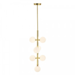 Valge/kuldse v&auml;rvi metallist ripplamp klaasist varjuga, &oslash; 27 cm Trieste - Premier Housewares