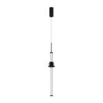 Mattmust keraamiline h&auml;mardatav LED-rippvalgusti akr&uuml;&uuml;lklaasist varjuga, &oslash; 8 cm Stalactite - Nova Luce